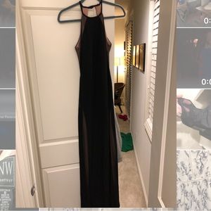 Floor length black dress
